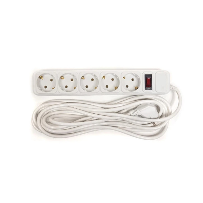 Сетевой фильтр PowerPlant 5 м, 3x1.5мм2, 10А, 5 розеток (JY-1056/5) PowerPlant 8955