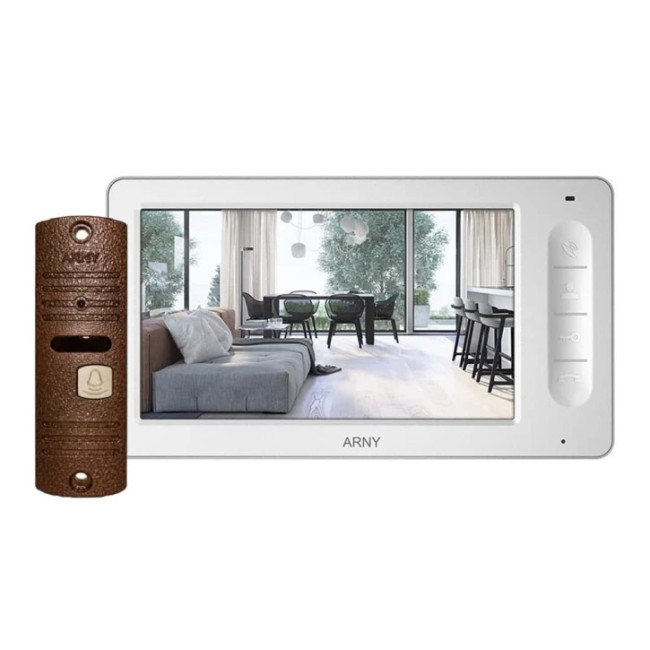 Комплект видеодомофона Arny AVD-7005 White/Copper
