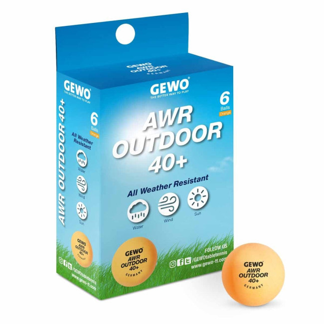 Мячи для настольного тенниса Gewo AWR Outdoor 40+ orange 6шт (96614200)