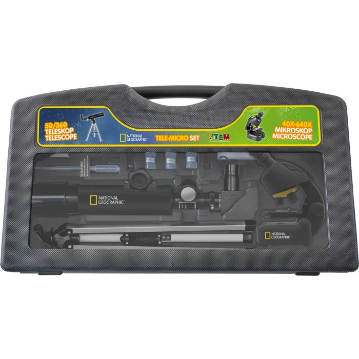 Микроскоп National Geographic Junior 40x-640x + Телескоп 50/360 с кейсом (9118200)