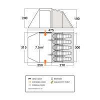 Палатка пятиместная Vango Beta 550XL Mineral Green (TEUBETA00000002)