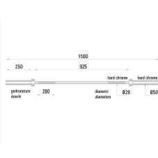 Гриф для штанги Toorx Max 320 Kg Power Training 150 см 50 мм (BO-150)