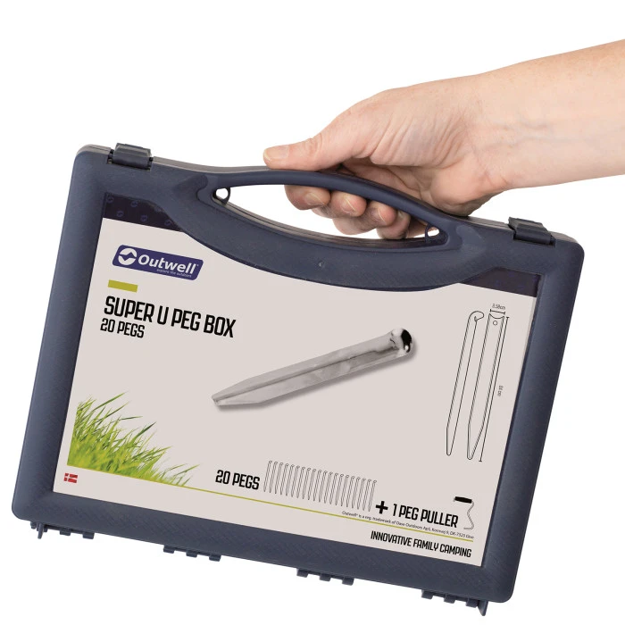 Колочки Outwell Super U Peg Box 24 см 20 шт. Silver (650779)