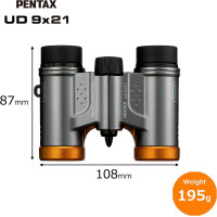 Бінокль Pentax UD 9x21 Grey Orange (61814)