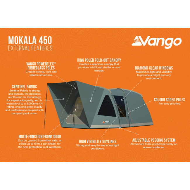 Палатка четырехместная Vango Mokala 450 Mineral Green (TETMOKALA000001)