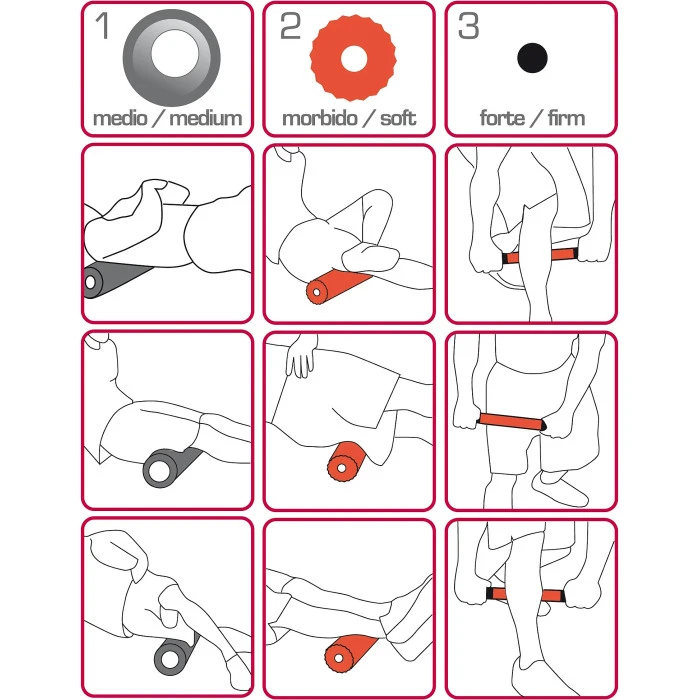 Набор массажеров Toorx Rullo 3 в 1 Nero/Arancio/Grigio (AHF-091)