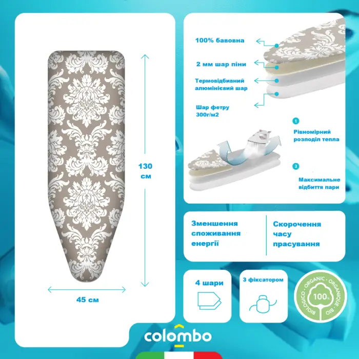 Чехол для гладильной доски Colombo Thermoreflectant (COP630)