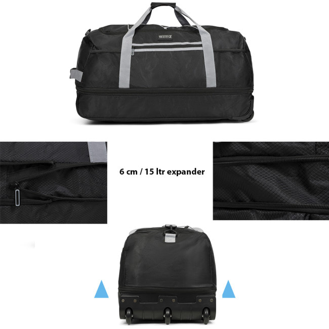 Сумка дорожная на колесах TravelZ Wheelbag Doubleloader foldable black 80(95)L (603096)