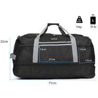 Сумка дорожная на колесах TravelZ Wheelbag Doubleloader foldable black 80(95)L (603096)