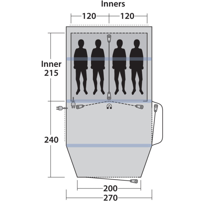 Намет Outwell Rosedale 4PA Green (111178)