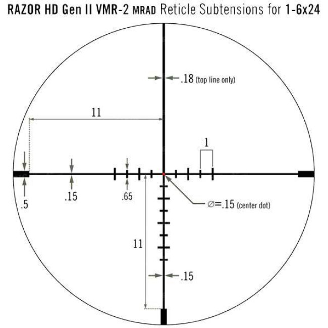 Оптический прицел Vortex Razor HD Gen II-E 1-6x24 VMR-2 (MRAD) (RZR-16009)