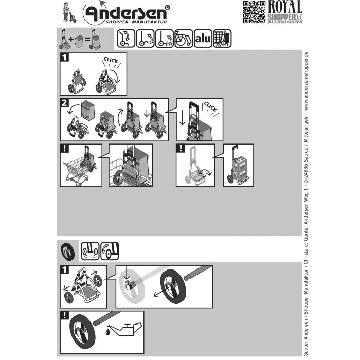 Сумка-тележка Andersen Royal Shopper Vide Apricot (166-188-30)