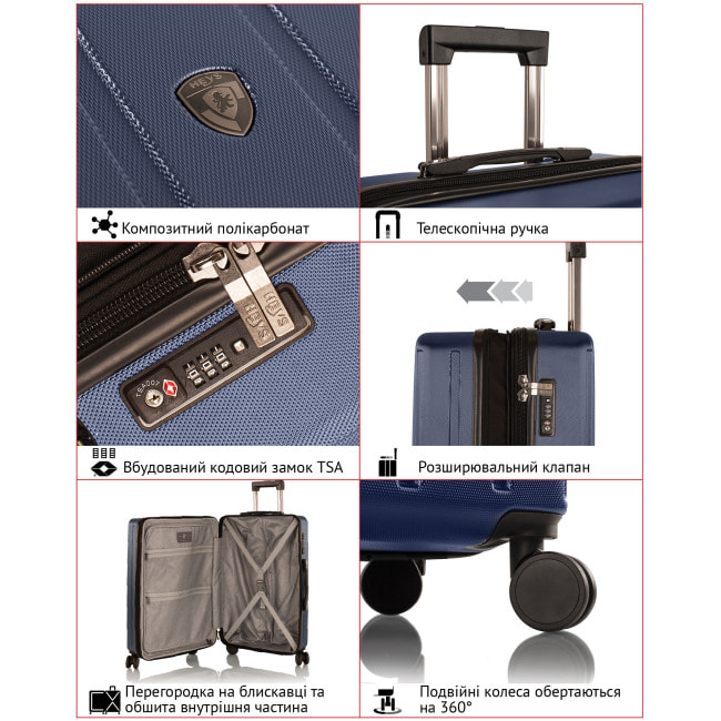 Чемодан Heys SpinLite (S) Black (10157-0001-21)