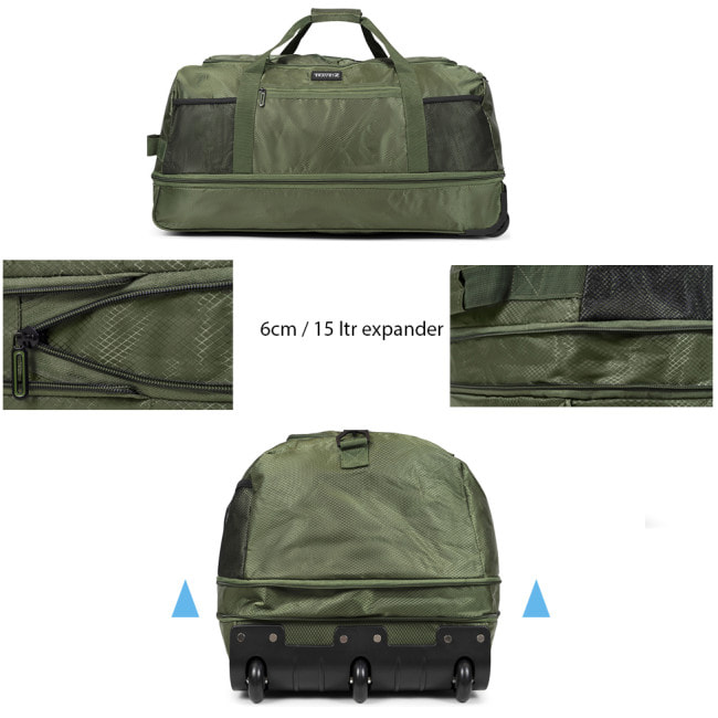 Сумка дорожня на колесах TravelZ Wheelbag Doubleloader foldable green 80(95)L (603097)