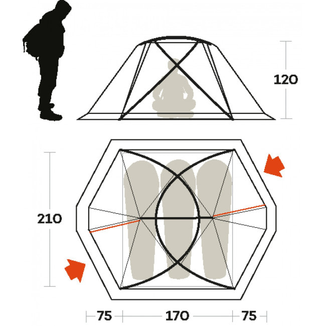 Намет тримісний Ferrino Svalbard 3.0 Orange (99056LAAFR)