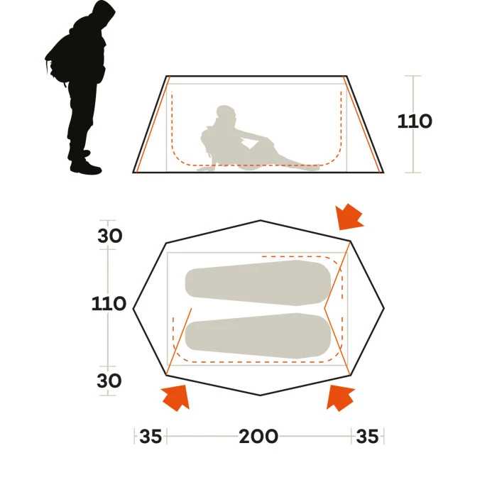 Намет двомісний Ferrino Den 2 Blue (91218QOB)
