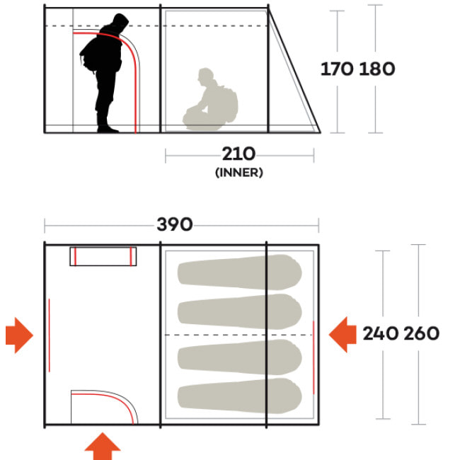 Палатка четырехместная Ferrino Fenix 4 Blue (91192MBB)