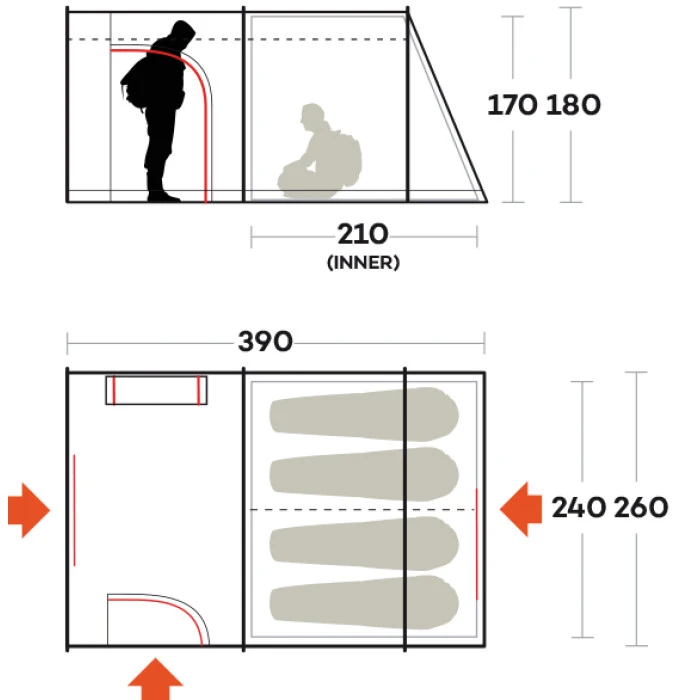 Намет чотиримісний Ferrino Fenix 4 Blue (91192MBB)