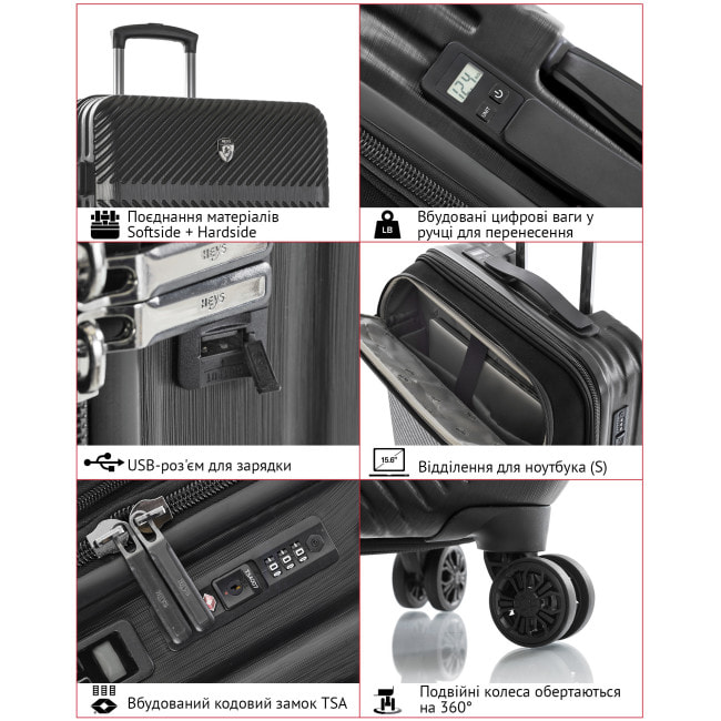 Валіза Heys Charge-A-Weigh ll (M) Black (10131-0001-26)