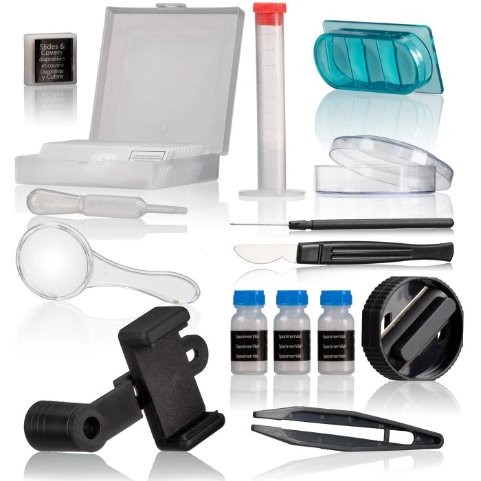 Микроскоп Bresser Junior 40x-640x с набором для опытов и адаптером для смартфона (8856000)