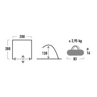Палатка пляжная High Peak Calida 80 Aluminium/Dark Grey (10138)