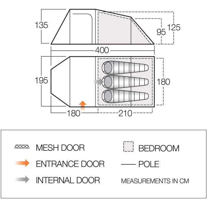 Палатка трехместная Vango Skye 300 Treetops (TERSKYE T15165)