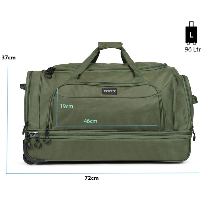 Сумка дорожня на колесах TravelZ Wheelbag Doubleloader green 96L (603099)