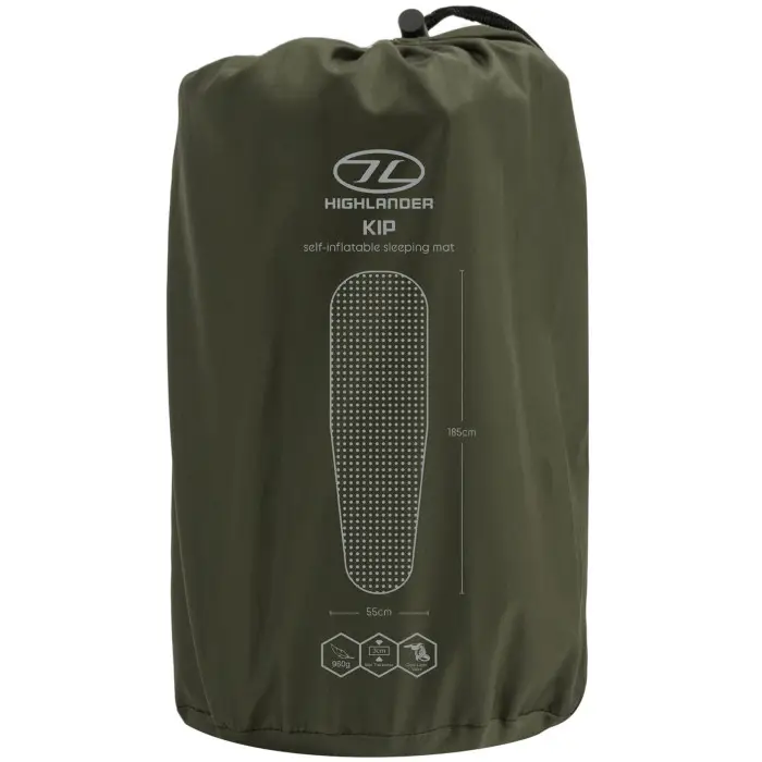 Коврик самонадувающийся Highlander Kip Self-inflatable Sleeping Mat 3 cm Olive (SM126-OG)