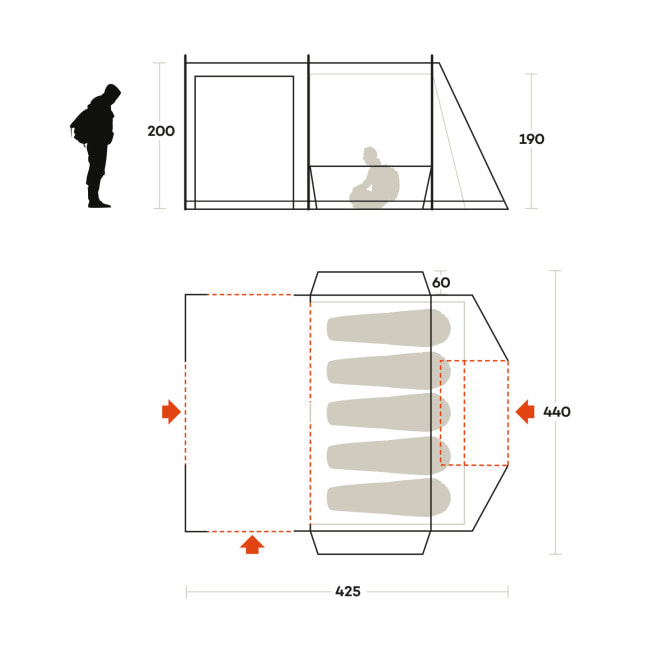 Палатка пятиместная Ferrino Join 5 Sand (92015QSS)
