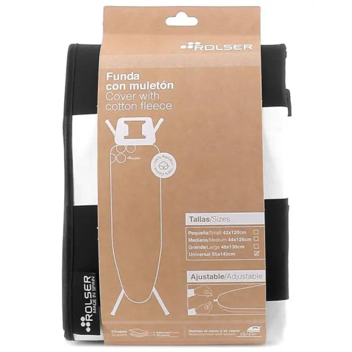 Чехол для гладильной доски Rolser Muleton Blanco/Negro 140 x 55 см (FUR004-2064)