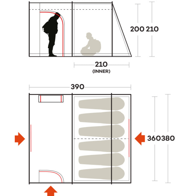 Палатка шестиместная Ferrino Fenix 6 Blue (91194MBB)