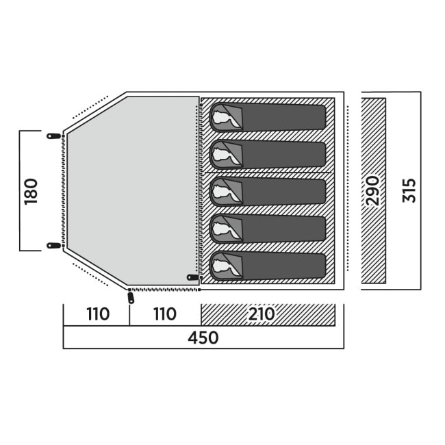 Намет п'ятимісний Easy Camp Hidra 5 (120491)
