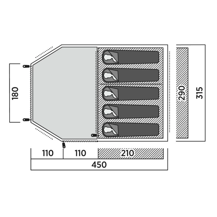Палатка пятиместная Easy Camp Hidra 5 (120491)
