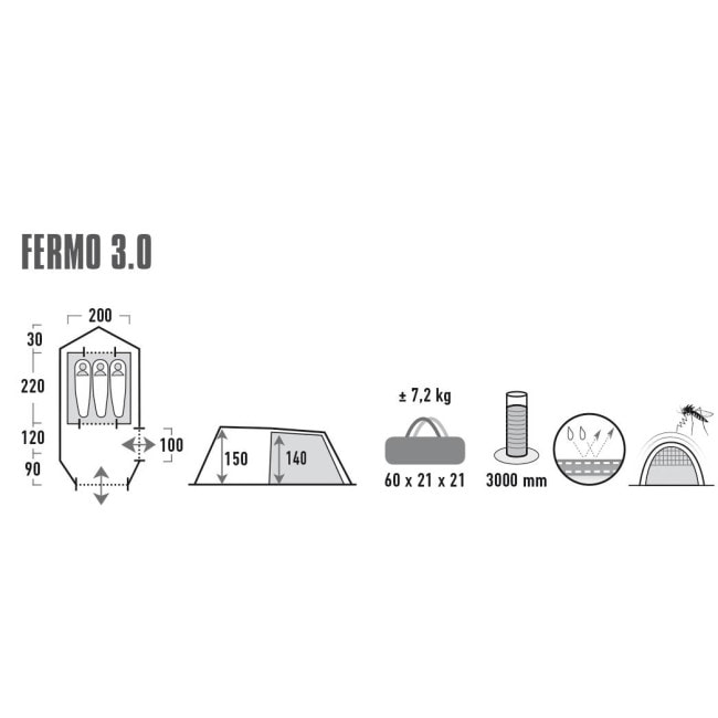 Палатка High Peak Fermo 3.0 Nimbus Grey (10253)