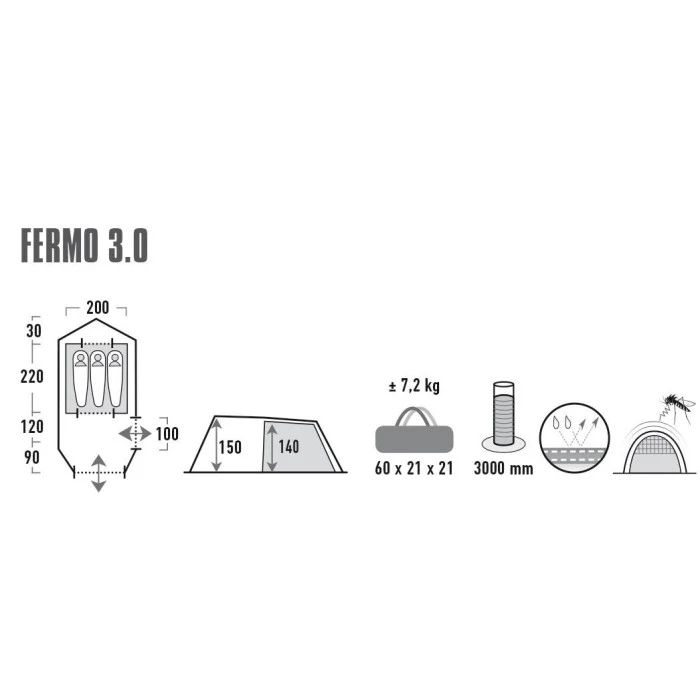 Палатка High Peak Fermo 3.0 Nimbus Grey (10253)