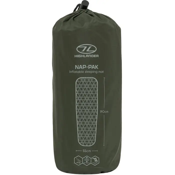 Надувной коврик Highlander Nap-Pak Inflatable Sleeping Mat 5 cm Olive (AIR071)