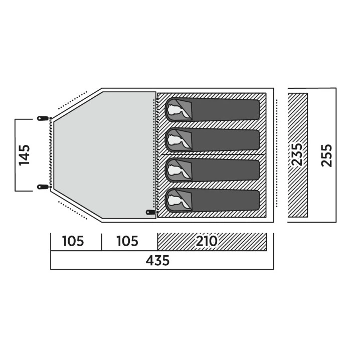 Палатка четырехместная Easy Camp Hidra 4 (120490)