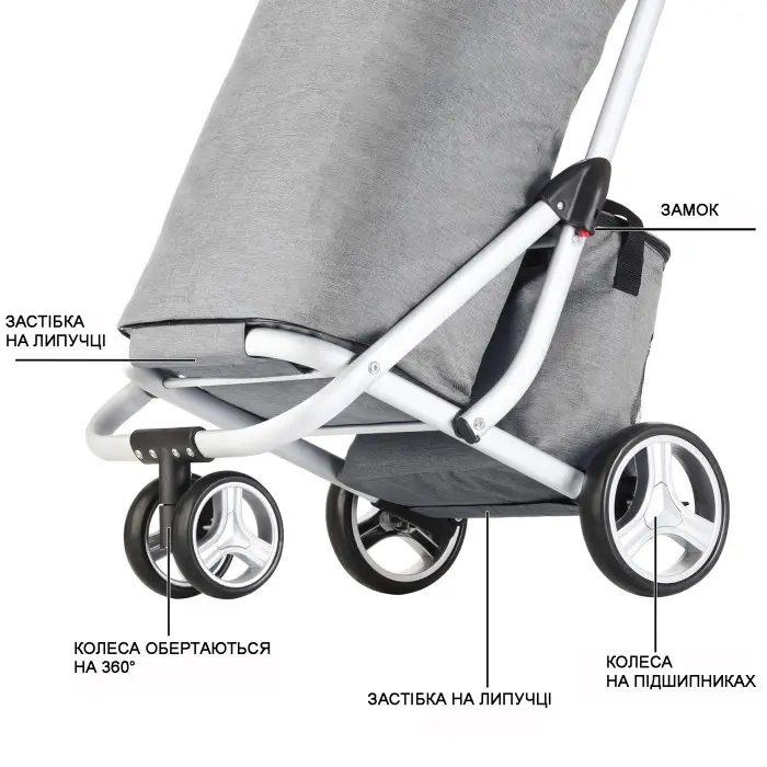 Сумка-тележка ShoppingCruiser 3 Wheels 72 Grey (604362)