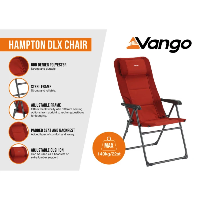 Стул кемпинговый Vango Hampton DLX Chair Excalibur (CHQHAMPTOE27TI8)