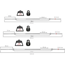 Гриф для штанги Toorx 150 см 25 мм з пружинними замками (BCF-150)