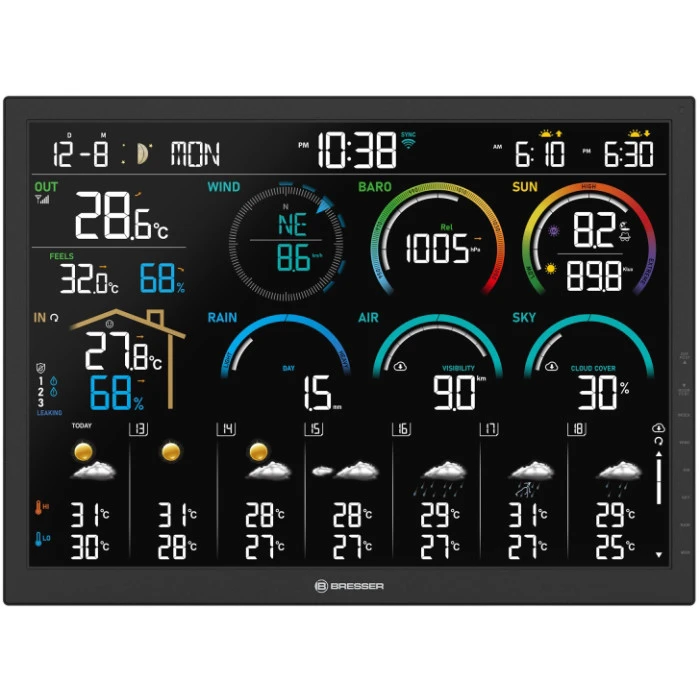 Метеостанція Bresser 4CAST 18,5" WiFi Weather Station 8-in-1 (15197)
