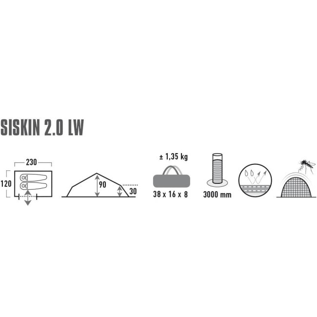 Палатка High Peak Siskin 2.0 LW Pesto/Red (10330)