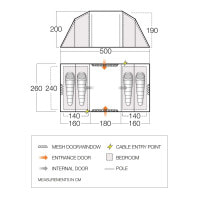 Палатка четырехместная Vango Castlewood 400 Package Mineral Green (TETCSLWOD000001)