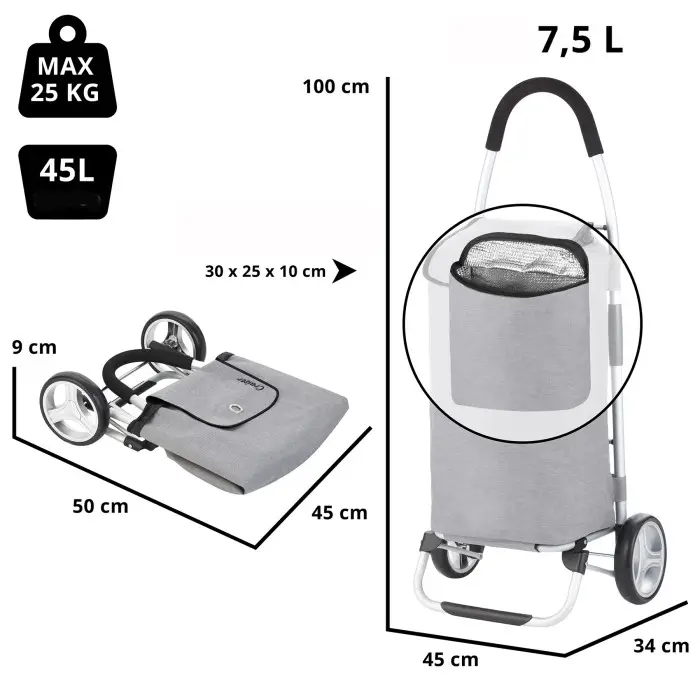 Сумка-тележка ShoppingCruiser Foldable 45 Grey (604360)