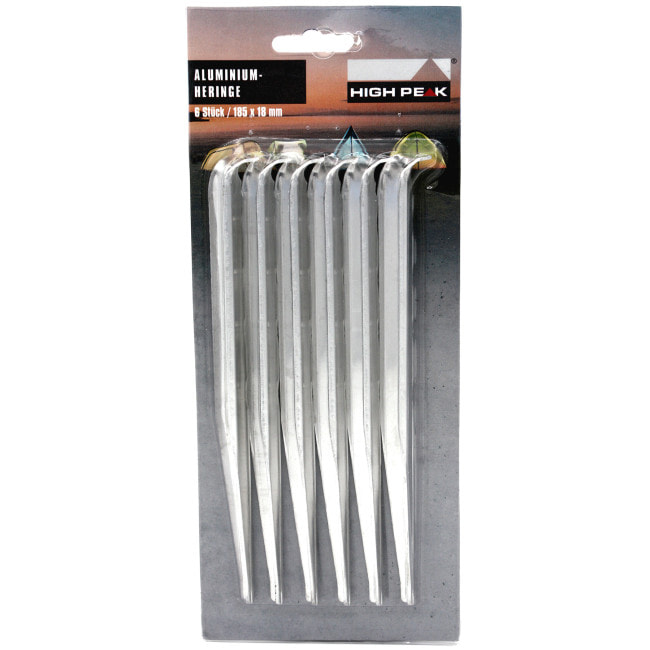 Колечки High Peak Alloy V-Peg 18,5 см 6 шт. Silver (42225)