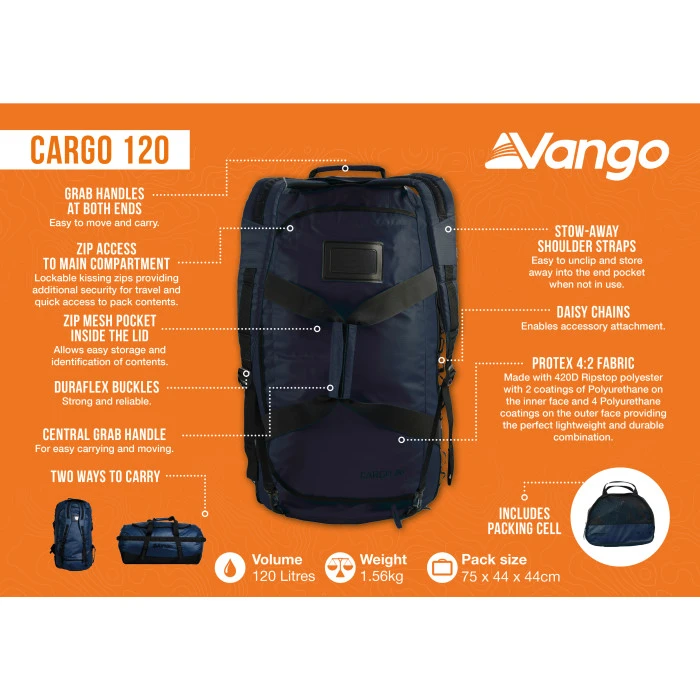 Сумка дорожная Vango Cargo 120 Moonlit Ocean (RUUCARGO0000001)