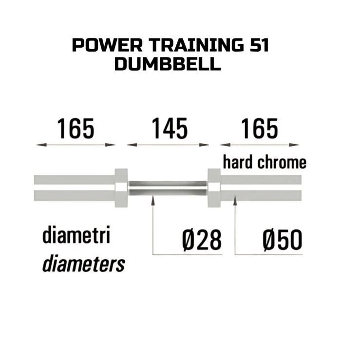 Гриф гантельний Toorx Power Training 51 см 50 мм (MCO-51)