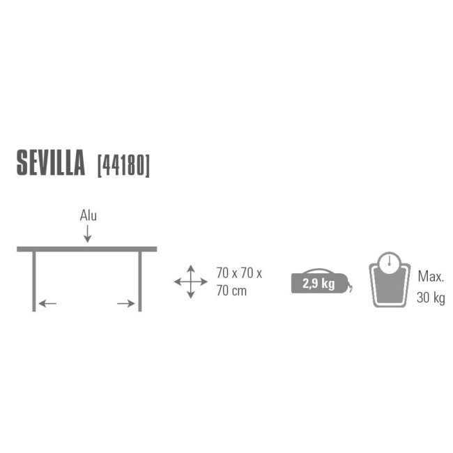 Стол раскладной High Peak Sevilla Silver (44180)