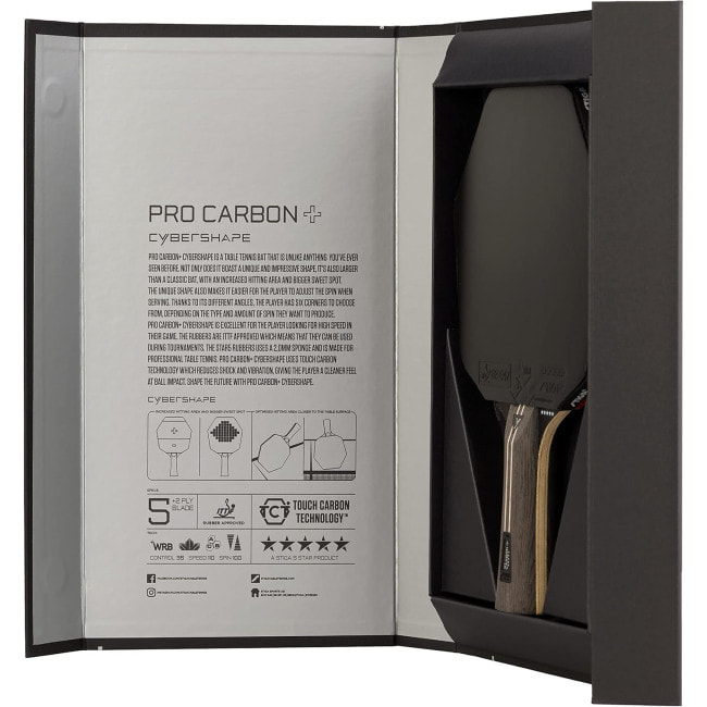 Ракетка для настольного тенниса Stiga Pro Carbon Plus Cybershape 5 Star FL (1215-0401-35)