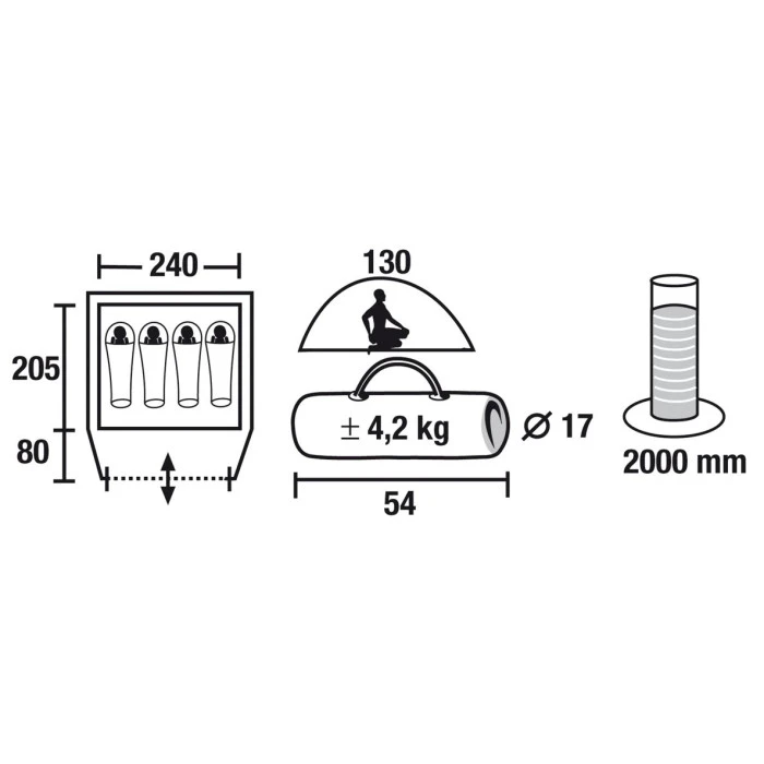 Палатка High Peak Nevada 4 Light Dark Olive/Light Olive (10086)